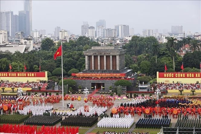El ensayo tiene lugar en la plaza de Ba Dinh, en Hanói, el 30 de agosto. (Foto: VNA)