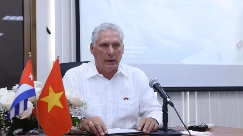 El primer secretario del Comité Central del Partido Comunista de Cuba y presidente de la República, Miguel Díaz-Canel Bermúdez. (Foto: VNA)