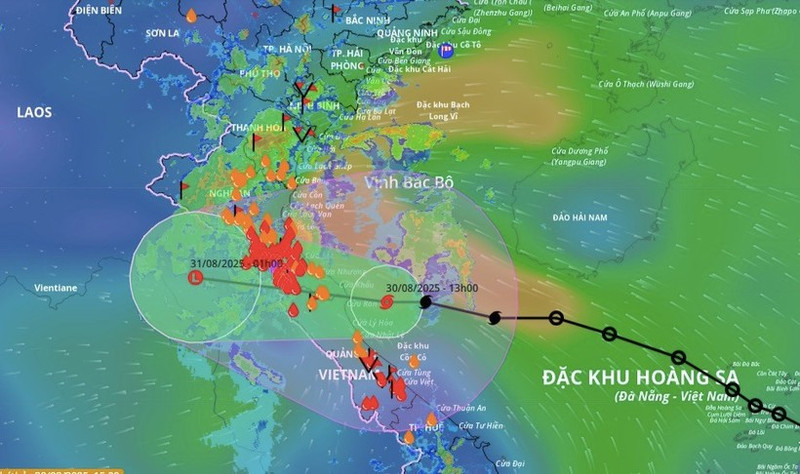 La tormenta n.° 6 se acerca a la región central de Vietnam. (Foto: Sistema de Monitoreo de Desastres de Vietnam)