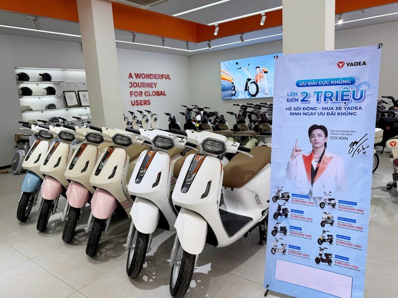 Un modelo de motocicletas eléctricas de Yadea. (Foto: VNA)