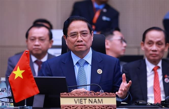 El primer ministro de Vietnam, Pham Minh Chinh, en el evento. (Foto: VNA)