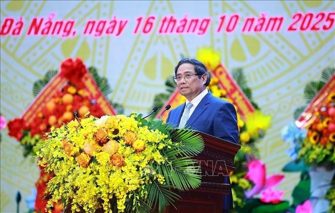 El primer ministro de Vietnam, Pham Minh Chinh, habla en el evento. (Foto: VNA)