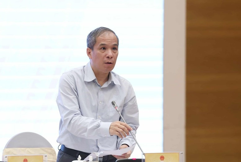 El vicegobernador del Banco Estatal de Vietnam Doan Thai Son interviene en la reunión. (Foto: VGP)