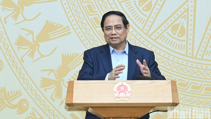 El primer ministro de Vietnam, Pham Minh Chinh, interviene en la sesión. (Foto: Nhan Dan)