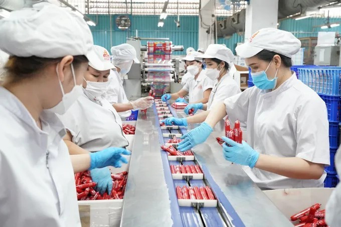 Línea de envasado de productos en la empresa ecológica Vissan. (Foto de ilustración: VNA)