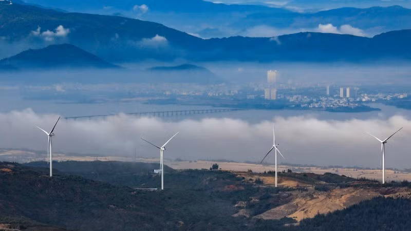 Una planta de energía eólica en la provincia de Gia Lai. (Foto: Nhan Dan)