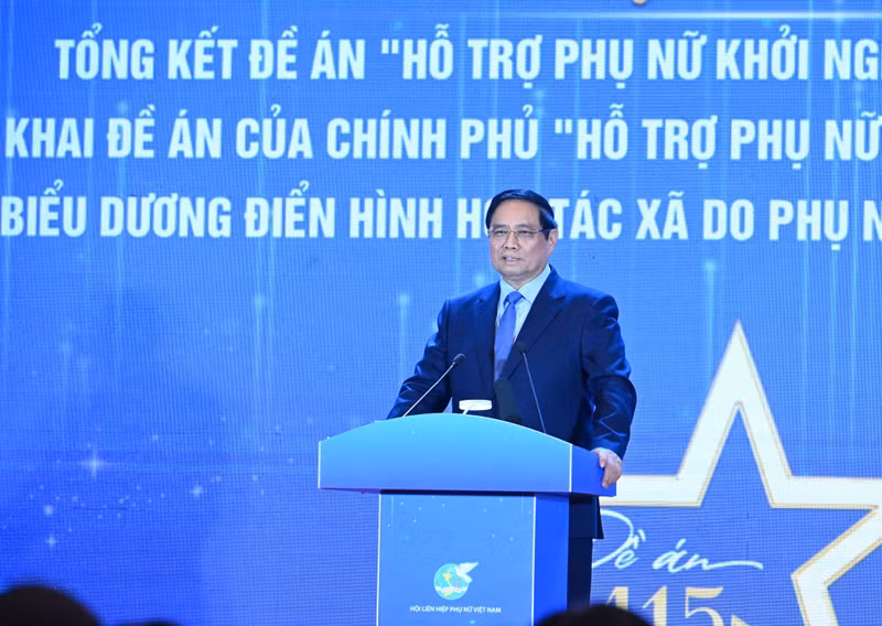 El primer ministro de Vietnam, Pham Minh Chinh, interviene en el evento. (Foto: Nhan Dan)