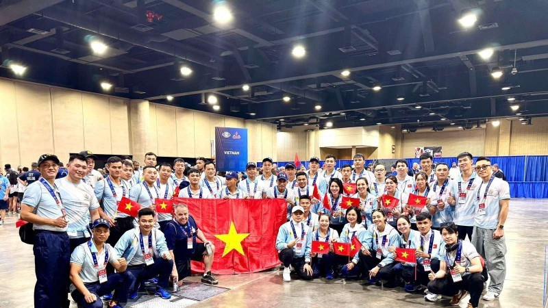 El equipo deportivo de la fuerza de Seguridad Pública Popular de Vietnam cosecha un total de 25 medallas. (Fotografía: Nhan Dan)