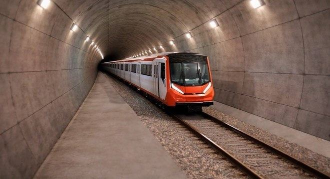 Una perspectiva de la línea de metro número 2 en el túnel. (Fuente: Junta de Gestión del Ferrocarril Urbano de Ciudad Ho Chi Minh/daibieunhandan.vn)