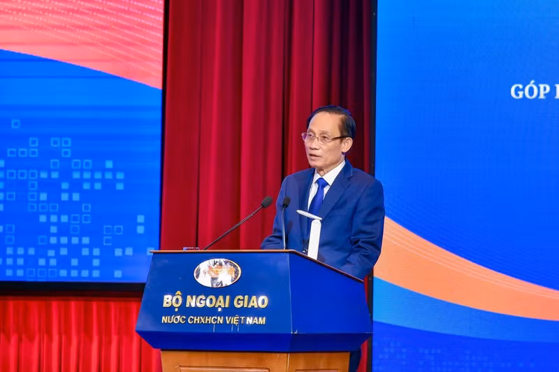 El ministro de Relaciones Exteriores de Vietnam, Le Hoai Trung, interviene en la cita. (Foto: Thanh Long)