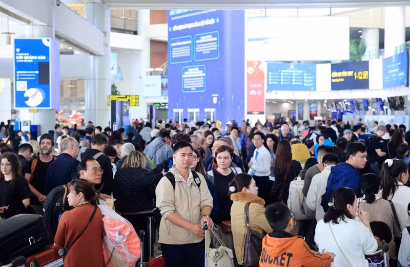 El Aeropuerto Internacional de Noi Bai en la tarde del 4 de enero. (Foto: VNA)