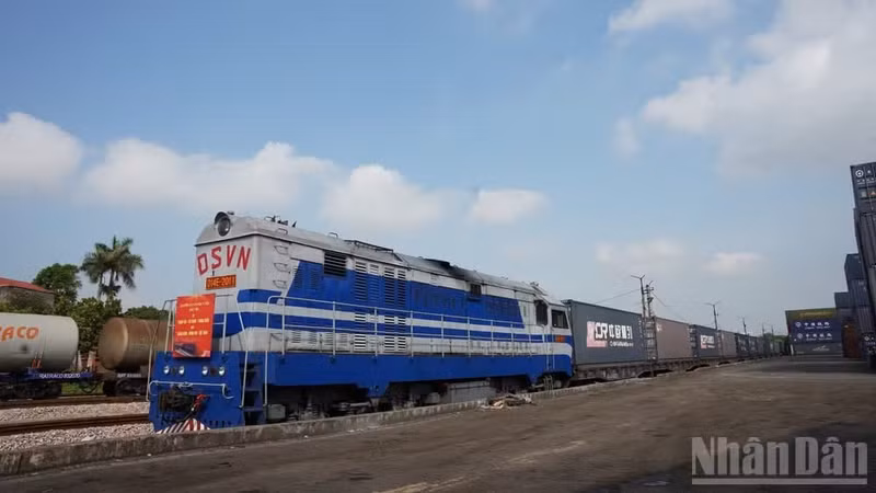 Rueda el primer tren internacional entre la provincia china de Qinghai y la ciudad vietnamita de Dong Nai. (Foto: Nhan Dan)