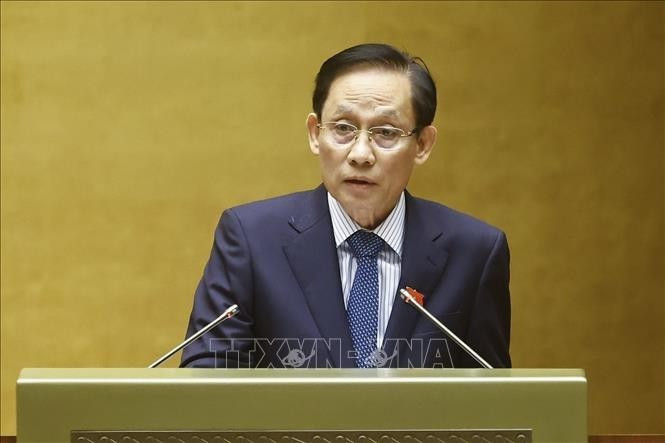 El ministro de Relaciones Exteriores, Le Hoai Trung, interviene en la cita. (Foto: VNA)