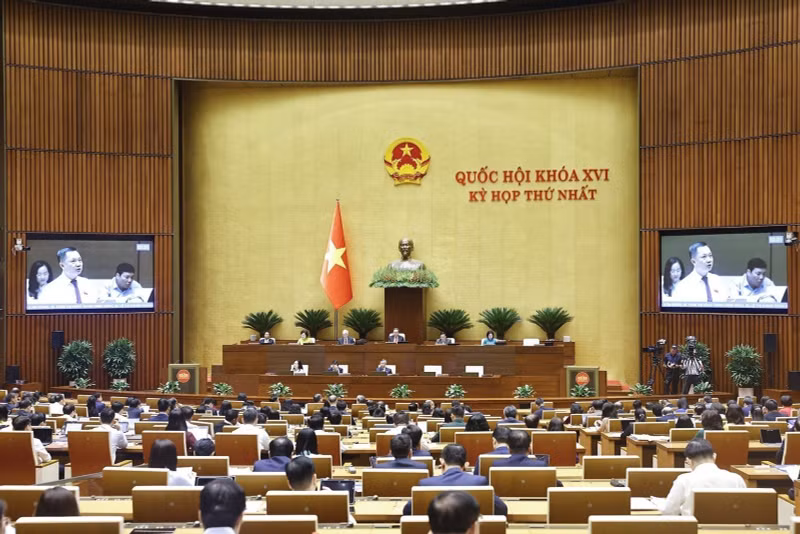 Vista de una sesión de la Asamblea Nacional de Vietnam el 20 de abril. (Foto: VNA)