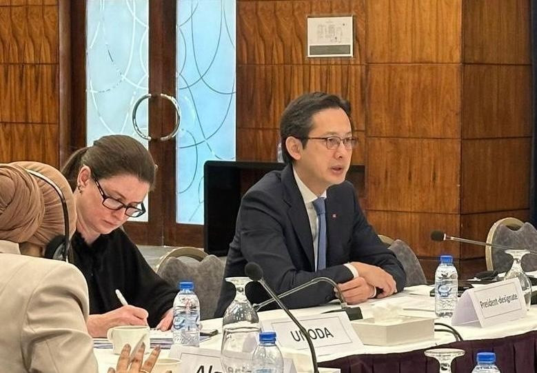 El embajador Do Hung Viet, jefe de la misión permanente de Vietnam ante las Naciones Unidas, en el evento. (Foto: VNA)