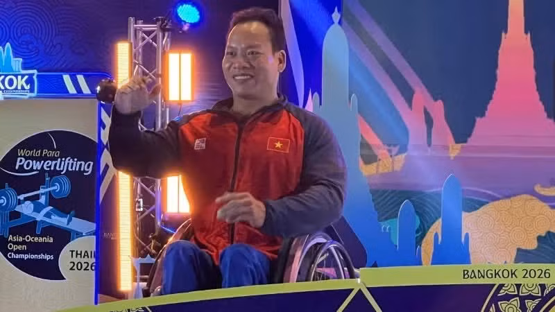 El halterófilo vietnamita Le Van Cong. (Foto: VNA)