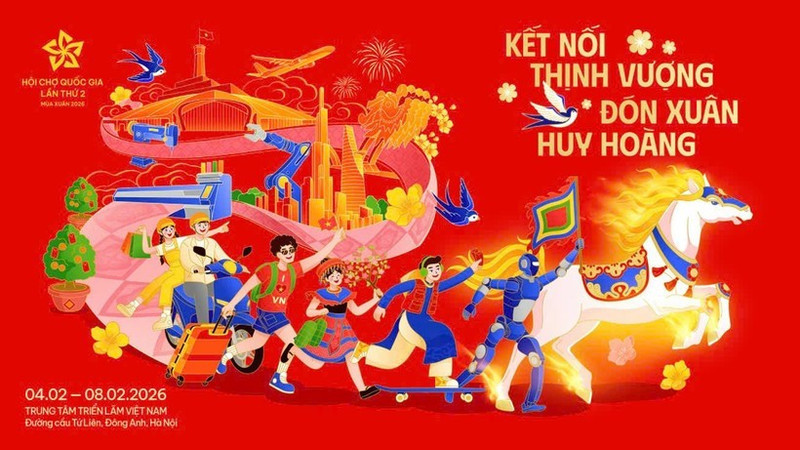 La Feria de Primavera 2026 se celebrará entre el 2 y el 13 de febrero en el Centro de Exposiciones de Vietnam, en Hanói. (Foto: VNA)