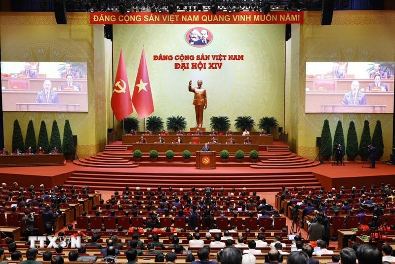 En la sesión de clausura del XIV Congreso Nacional del Partido Comunista de Vietnam. (Foto: VNA)