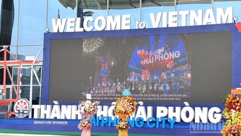 Un stand expositivo sobre la ciudad vietnamita de Hai Phong. (Foto: Nhan Dan)