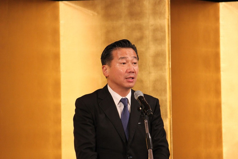 El vicepresidente del Senado japonés, Fukuyama Tetsuro, habla en el evento. (Foto: VNA)