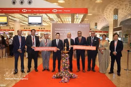 En la inauguración de la ruta aérea (Foto: Embajada de Vietnam en la India)