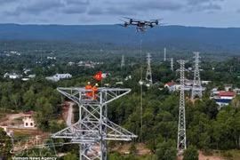 Proyectos de infraestructura eléctrica en la Zona Especial de Phu Quoc, provincia de An Giang. (Foto: VNA)