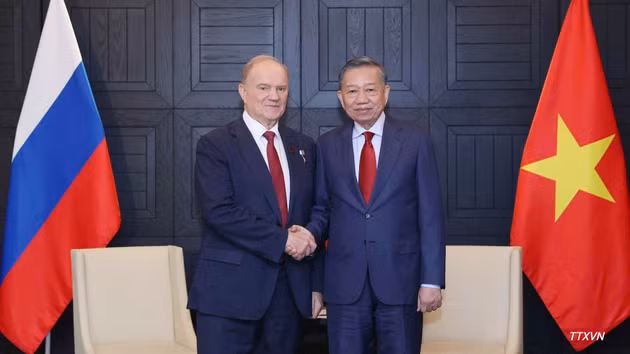 [Foto] Líder vietnamita se reúne con presidente del Partido Comunista de Rusia