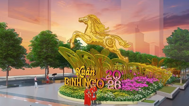 La puerta de entrada a la calle de flores Nguyen Hue 2026. (Foto: Comité Organizador)