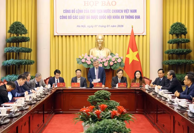 El subjefe de la Oficina Presidencial de Vietnam, Can Dinh Tai, habla en la cita (Foto: VNA)