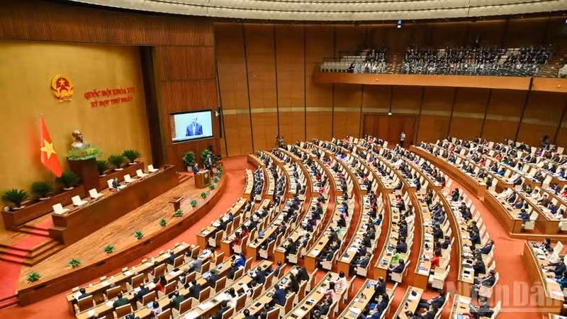 En una sesión de la Asamblea Nacional de Vietnam (Foto: Nhan Dan)