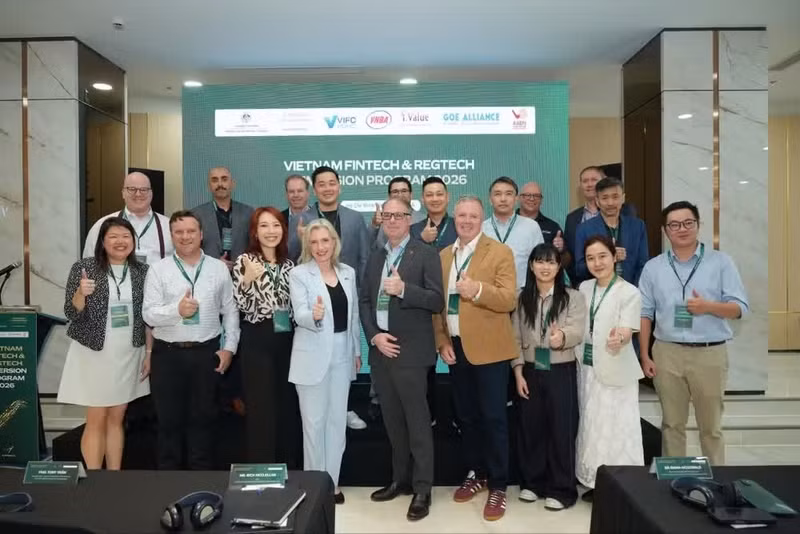 Delegación de empresas australianas de tecnología financiera y tecnología de gestión y cumplimiento. (Foto: Embajada de Australia en Vietnam)