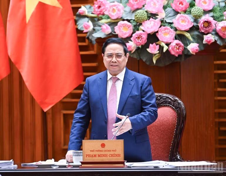El primer ministro de Vietnam, Pham Minh Chinh, habla en el evento (Foto: Nhan Dan)