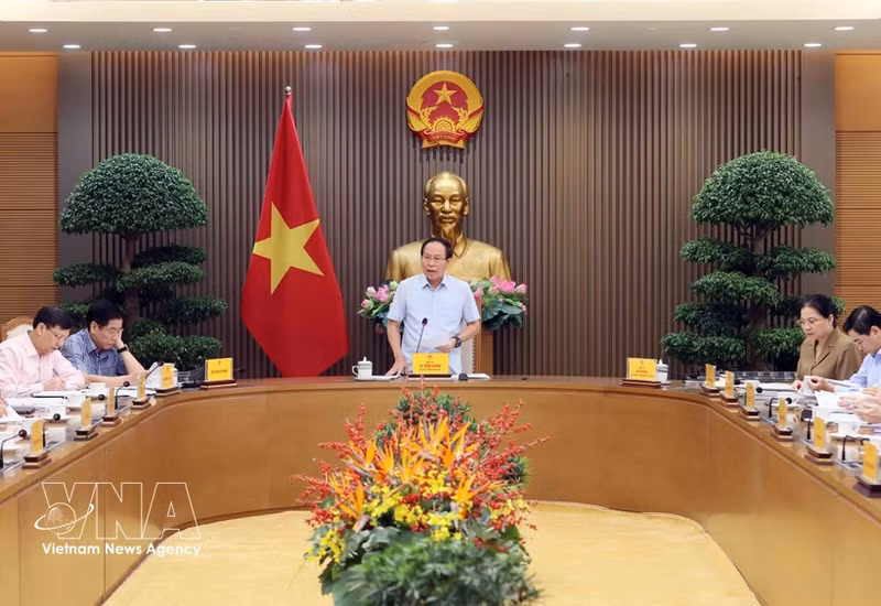 El viceprimer ministro vietnamita Le Tien Chau preside la reunión. (Foto: VNA)