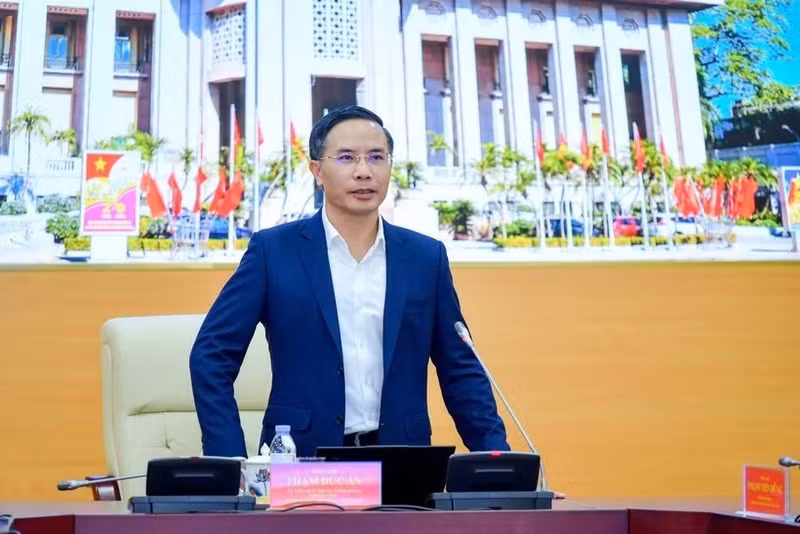 El gobernador del Banco Estatal de Vietnam (BEV), Pham Duc An, habla en la cita (Foto: VNA)