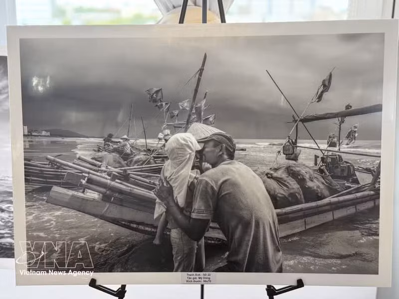 Obra del fotógrafo vietnamita My Dung expuesta en la muestra. (Foto: VNA)