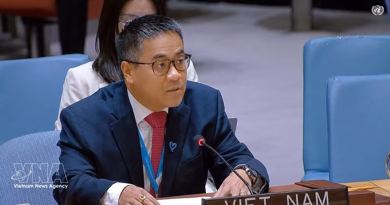 El ministro consejero Nguyen Hai Luu, subjefe de la Misión Permanente de Vietnam ante la ONU, habla en la cita (Fuente: VNA)