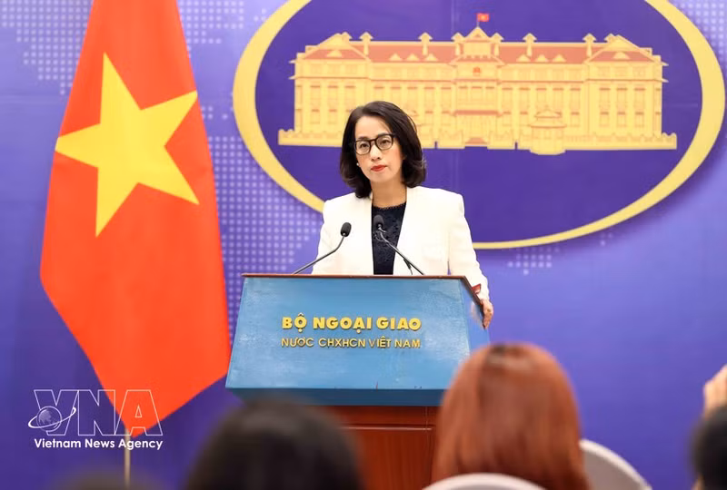 La portavoz del Ministerio de Relaciones Exteriores, Pham Thu Hang. (Foto: VNA)