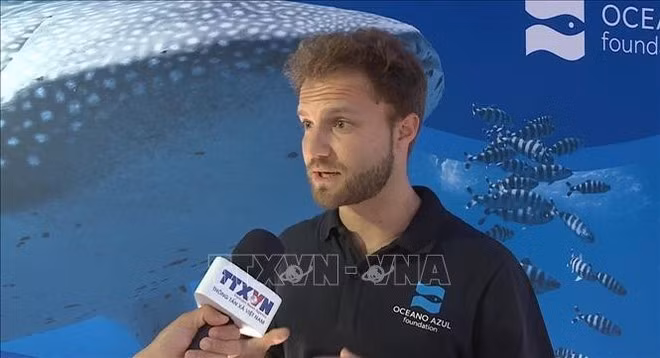 Louis Lambrechts, experto en defensa internacional de los océanos de la Fundación Océano Azul, en la entrevista. (Foto: VNA)