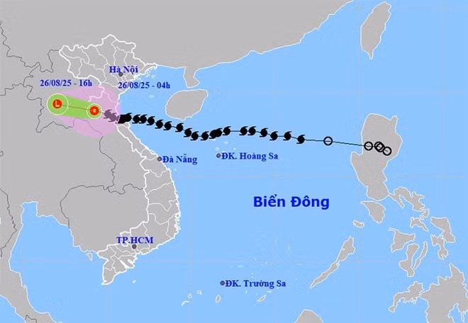 Ubicación y trayectoria de la depresión tropical. (Foto: thoitietvietnam)