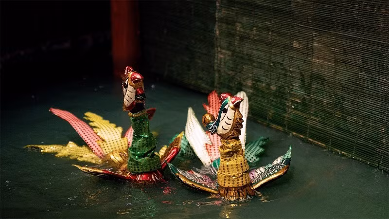 Un lugar para espectáculos de marionetas acuáticas en Hanói