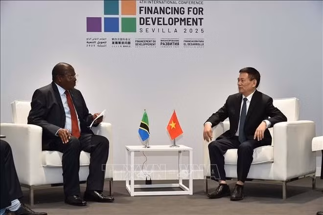 El viceprimer ministro Ho Duc Phoc se reúne con el vicepresidente tanzano, Philip Isdor Mpango. (Foto: VNA)