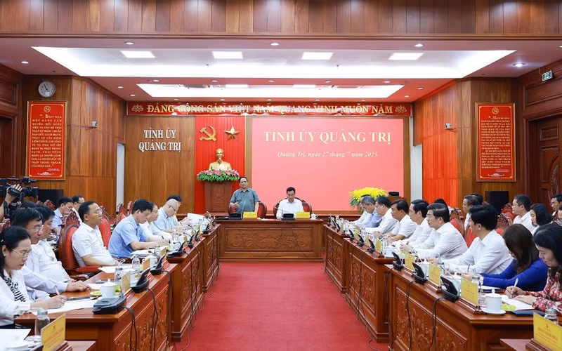 El primer ministro de Vietnam, Pham Minh Chinh, interviene en la cita (Foto: VNA)