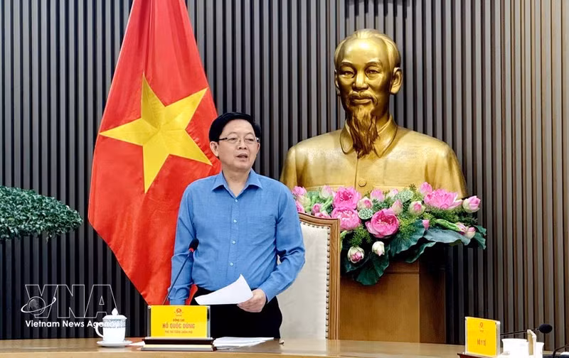 El viceprimer ministro Ho Quoc Dung habla en la cita (Foto: VNA)