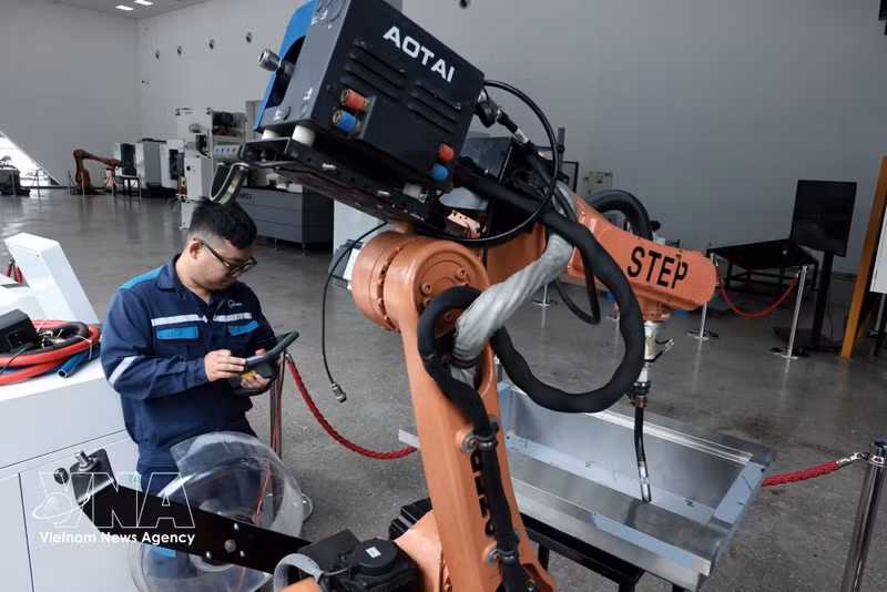 La máquina de soldadura automática de Automech. (Foto: VNA)