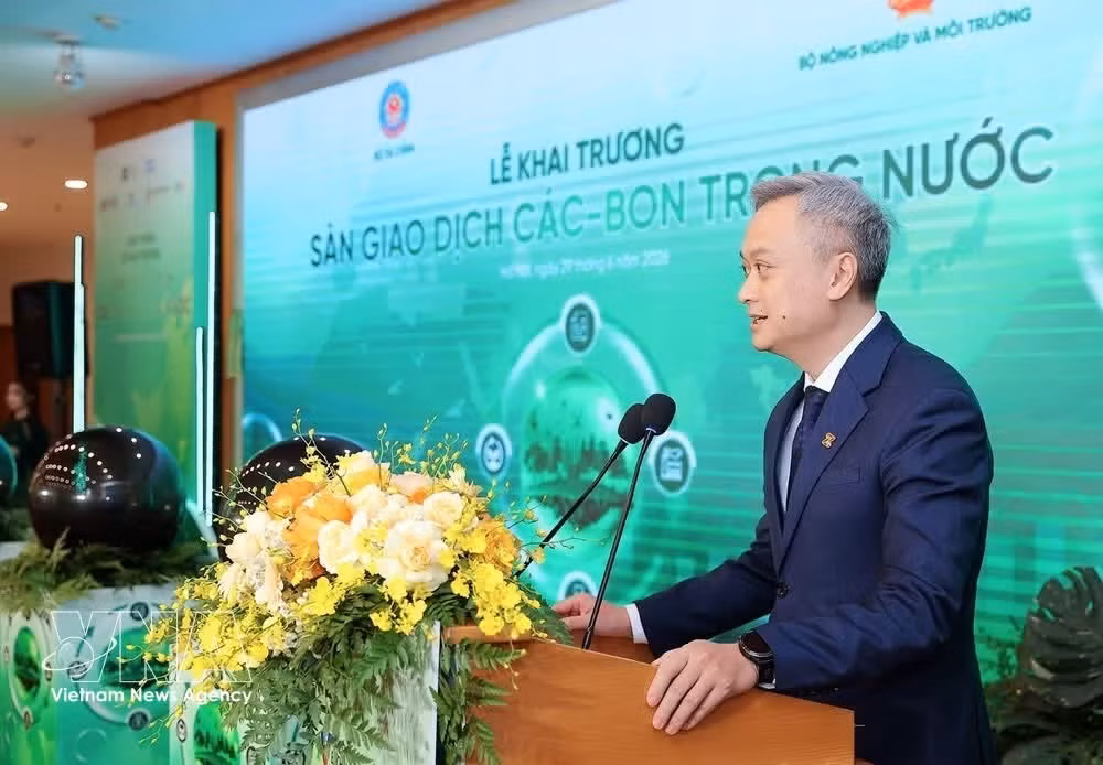 El presidente de HNX, Nguyen Anh Phong, habla en la cita (Fuente: VNA)
