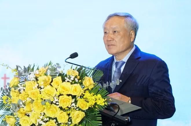 El viceprimer ministro permanente de Vietnam, Nguyen Hoa Binh, habla en la cita (Fuente: VNA)
