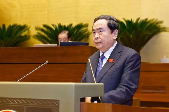El presidente de la AN, Tran Thanh Man, interviene en la cita (Foto: VNA)