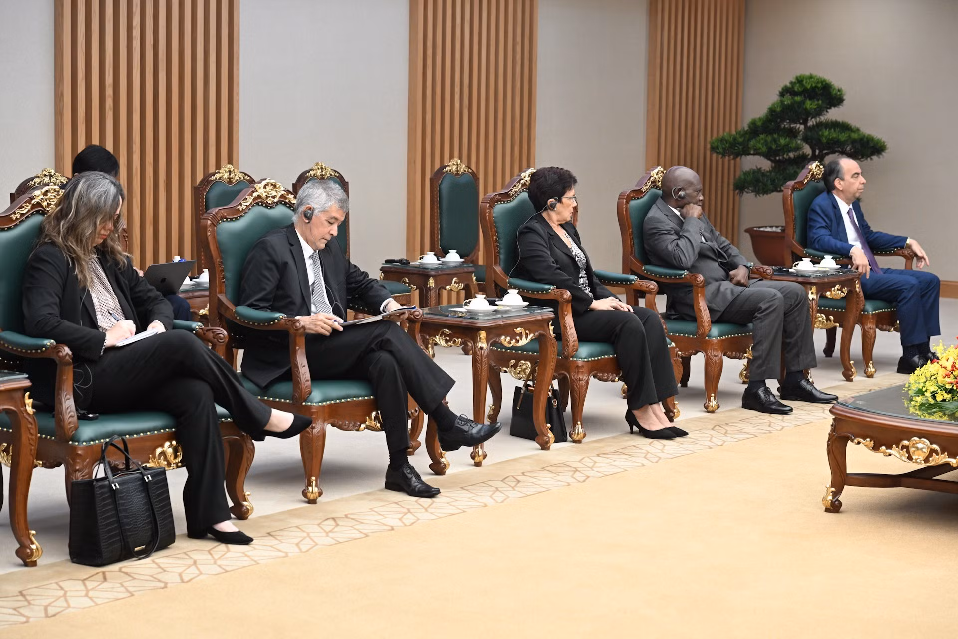Miembros de la delegación de Prensa Latina de Cuba.