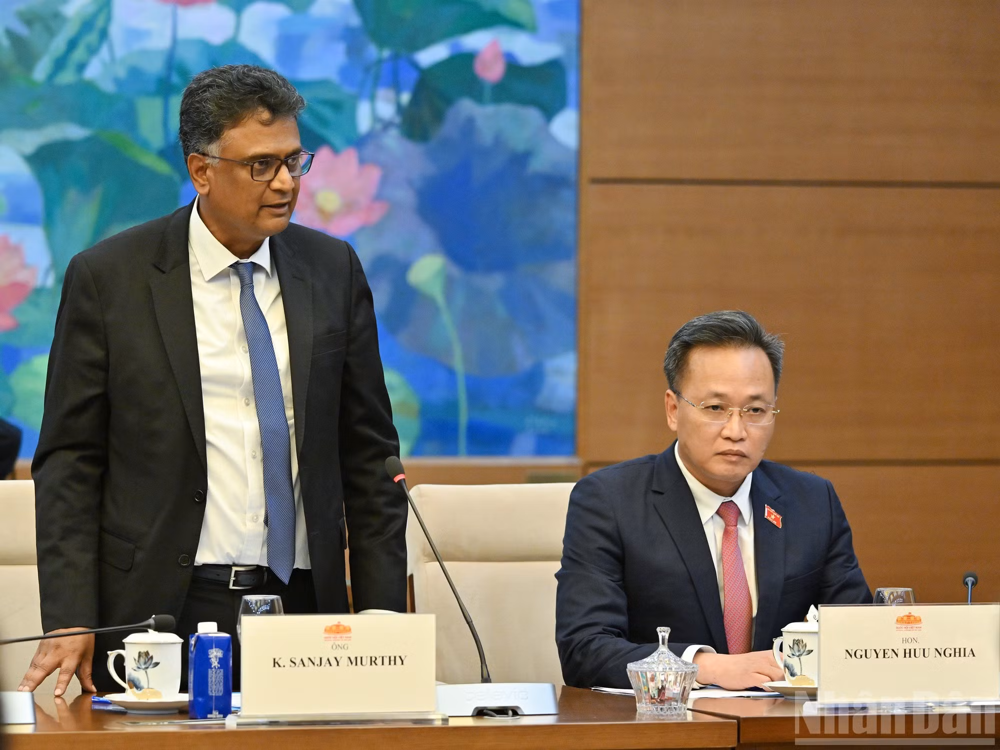 El presidente de la Organización Asiática de Entidades Fiscalizadoras Superiores (ASOSAI), Auditor General y Contralor de la India, K. Sanjay Murthy, habla en la cita.