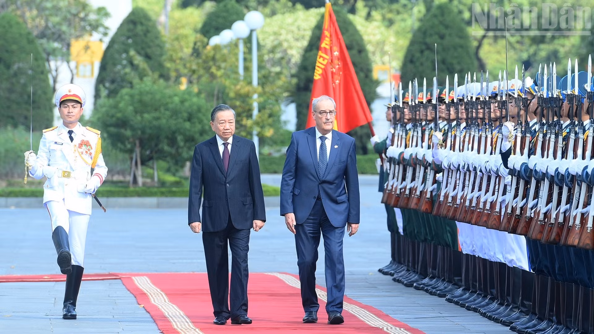 [Foto] Máximo dirigente de Vietnam preside ceremonia de recepción a presidente de Suiza